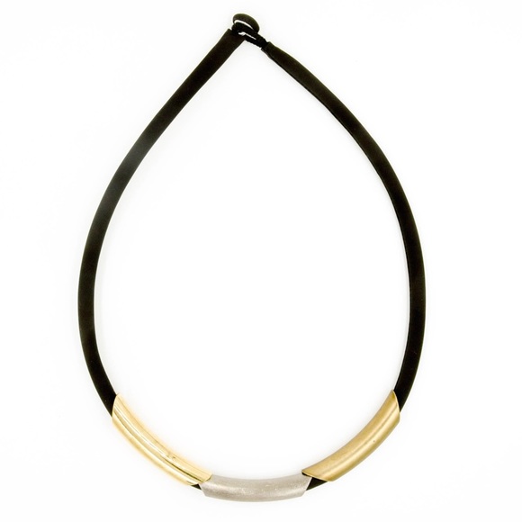 Fall Necklace, metal + silk