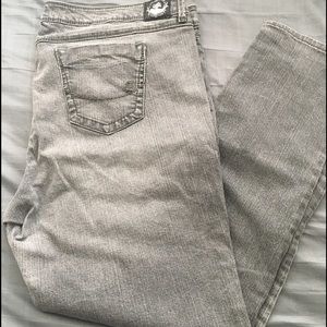 Source of Wisdom grey denim skinny jeans