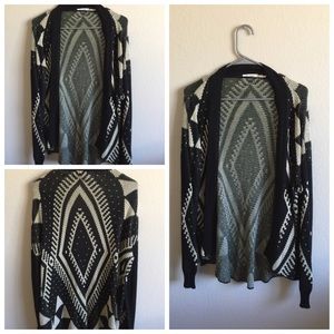Black Graphic Print Knit Sweater