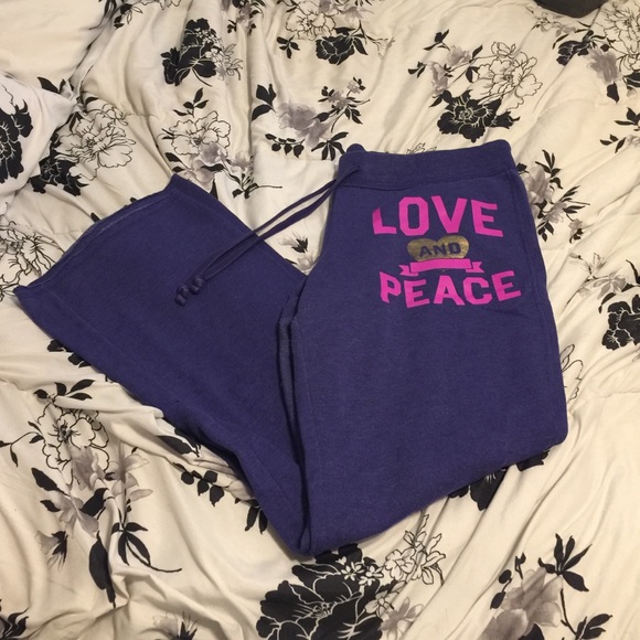 Purple tight fitted sweat pants