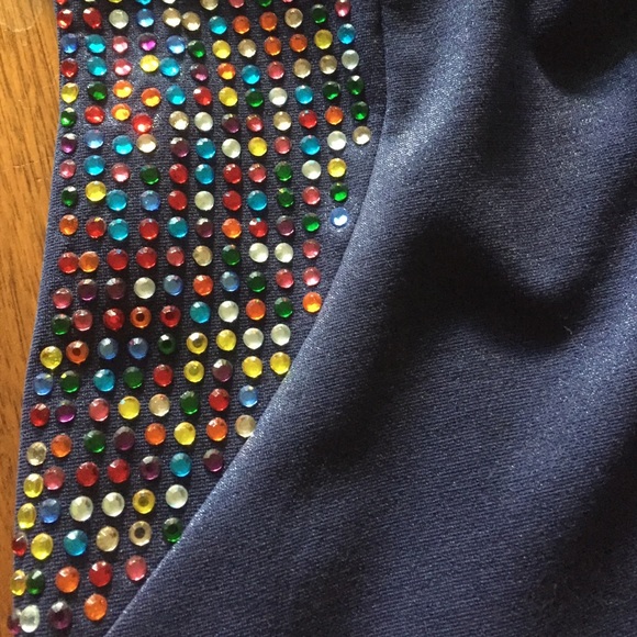 Metallic Blue Rhinestone Korean Dress - Picture 4 of 5