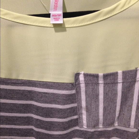 Xhilaration (Target Brand) Grey Striped Pocket Tee - Picture 2 of 3