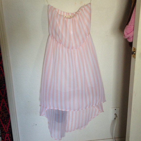 Pink stripes dress ( S )