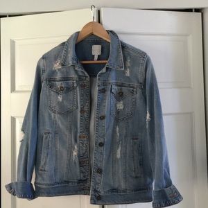 Leith Boyfriend Destroyed Denim Jacket