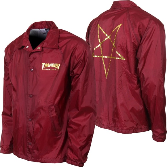 Thrasher Maroon Pentagram Windbreaker Jacket