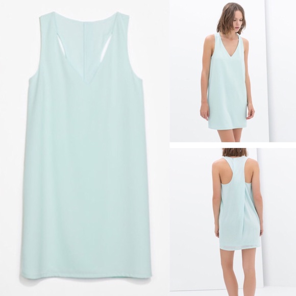 NWT Zara combined dress. Mint. Medium. Trafaluc