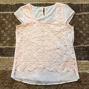🔴SALE🔴 Maurices Light Pink Lace Shirt