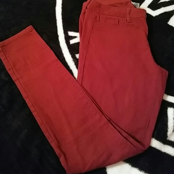 Burgundy jeans