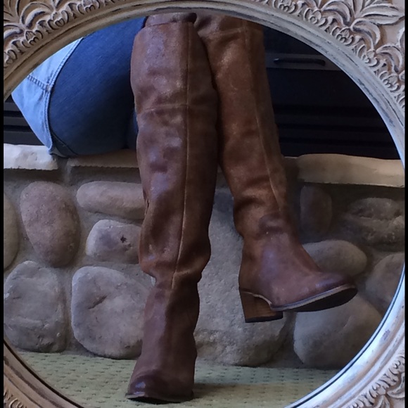 🍃💕HP Diba True OTK Burnished Cognac Leather Boot - Picture 2 of 5