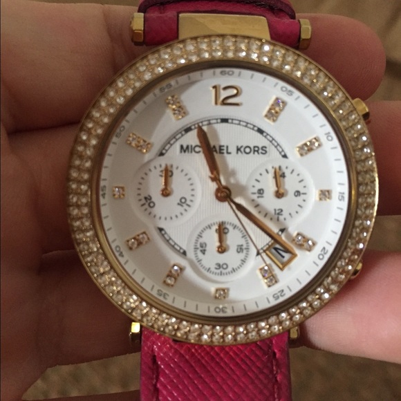 Michael Kors Parker leather watch