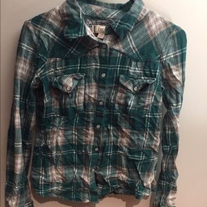 Teal plaid flannel