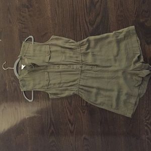 green utility romper