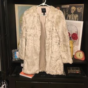 Silky champagne faux fur jacket