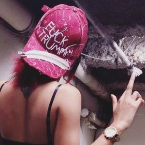 FUCK TRUMP DISTRESSED HAT