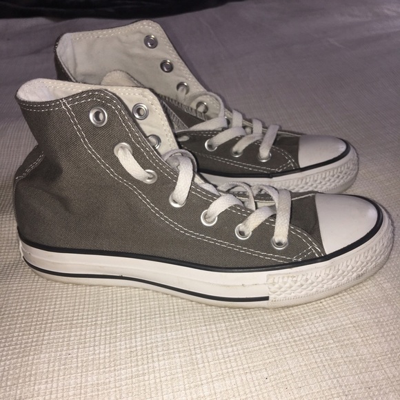 GRAY CONVERSE ALL-STAR HIGH-TOPS.