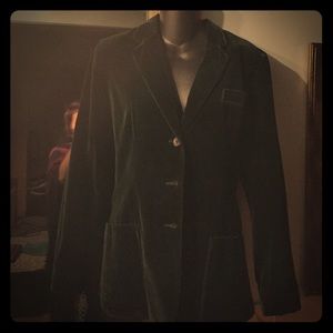 Vintage velvet blazer, dark green