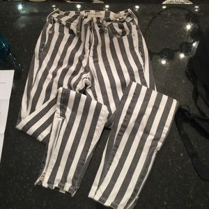 Bullhead high-rise skinniest striped jeans