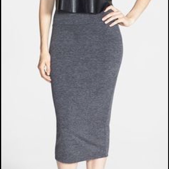 Nordstrom Saavy Leith Midi Gray Skirt SZ S