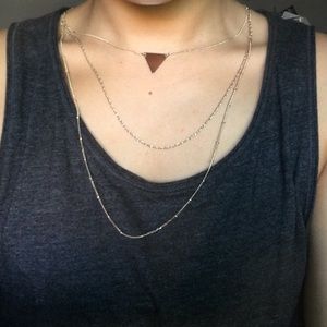 Three chain Triangle Necklace