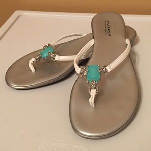 Mila Paoli Turquoise Jeweled Sandals