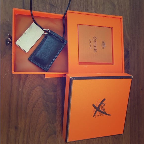 Hermes leather/stainless necklace