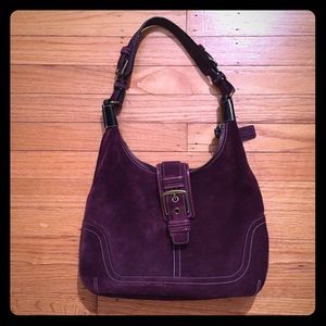 COACH plum suede bag