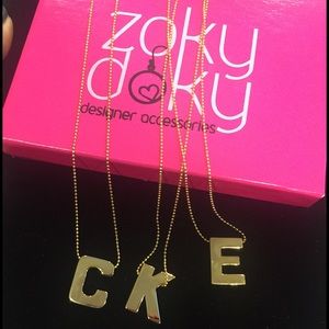 Polished Block 1" Initial Necklace, NWT