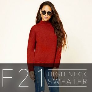 🍁🍂Fall-ready F21 High Neck Sweater in Rust🍂🍁