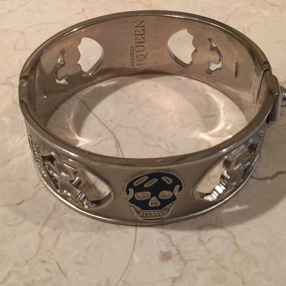 Alexander McQueen silver and blue bracelet