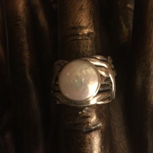 💥Sterling Silver "mermaid" coin pearl ring💥