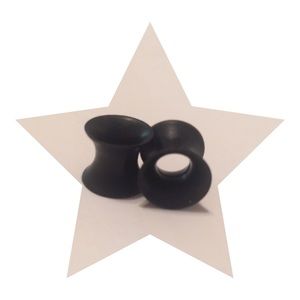 👂🏽0g Black Silicon Tunnels