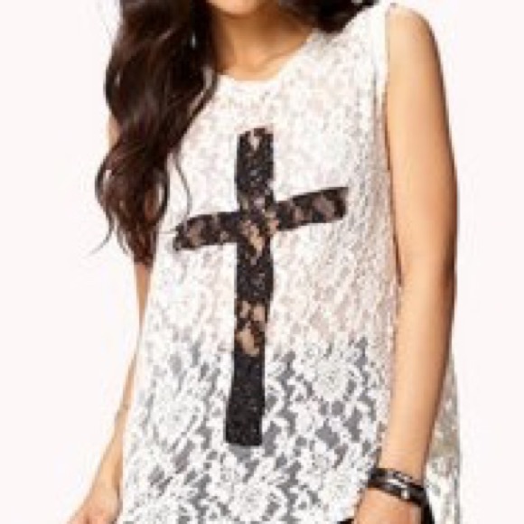 Forever 21 cross muscle tank/see through