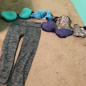 Bundle of vs/pink stuff, bras-32 d, leggings-xs