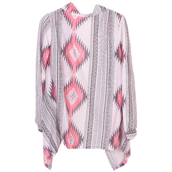 GRAY & PINK AZTEC SWEATER! - Picture 6 of 7