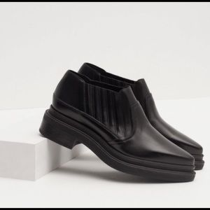 Zara Black Pointed Leather Booties