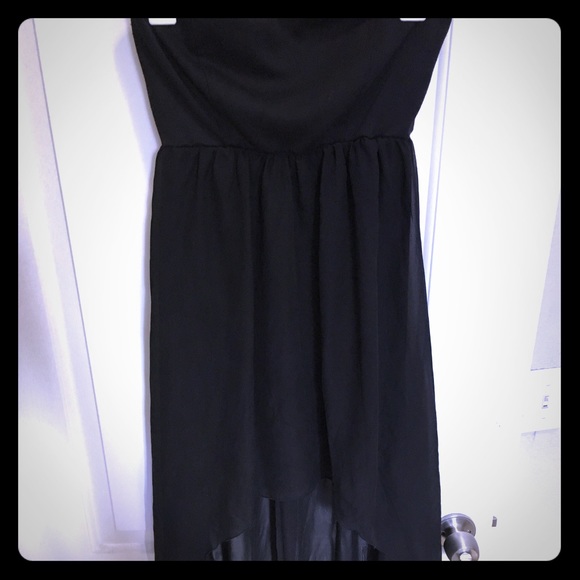 Black high low strapless dress
