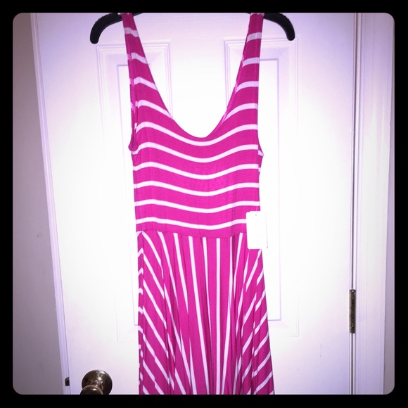 Pink and white striped summer dress! NWT