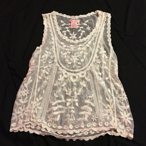 A sheer lace full top