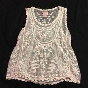 A sheer lace full top