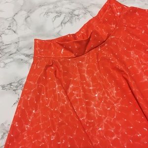 🚫SOLD🚫Neon Orange Holographic Skater Skirt