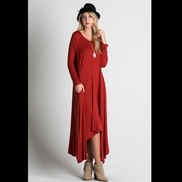 🏆HOST PICK🏆🇺🇸Burnt Sienna Loose Fit Maxi Dress - Picture 3 of 3