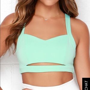 Mint green cut out crop top