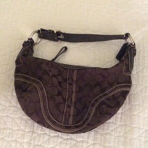 Coach brown signature hobo shoulder bag