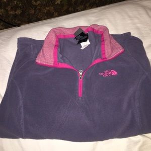 women's north face fleece quarter zip