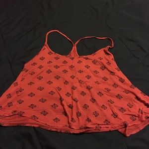 Red with pattern tank top crop top