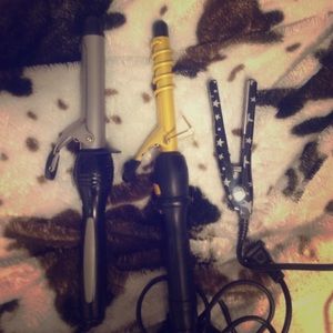 Hot hair tool straightener and curler bundle