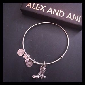 Alex & Ani Silver Cowboy/Cowgirl Boot Bracelet