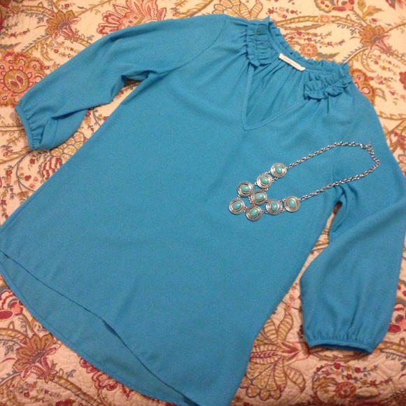 Turquoise Long Sleeve Blouse by Newbury Kustom