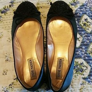 Steve Madden dark teal spike toe ballet flats