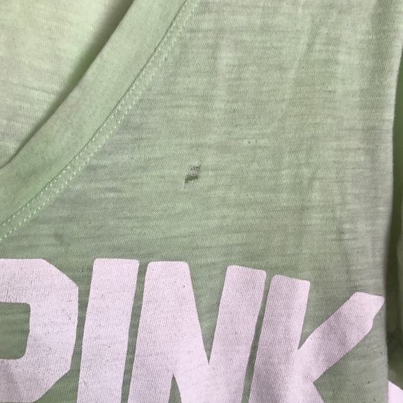 VICTORIAS SECRET PINK Green T-Shirt - Picture 3 of 3